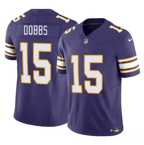 Men & Women & Youth Minnesota Vikings #15 Josh Dobbs Purple 2023 F.U.S.E. Throwback Limited Jersey
